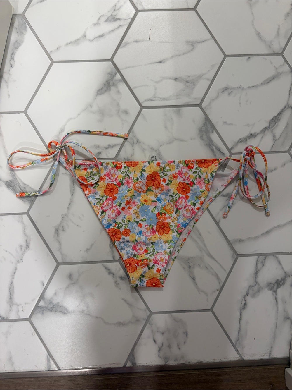 Colorful flower bikini bottoms